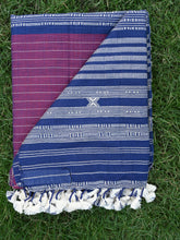 Purple colour extra weft stole